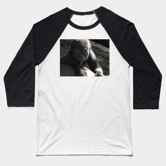 Baby Gorilla Baseball T-Shirt by kirstybush